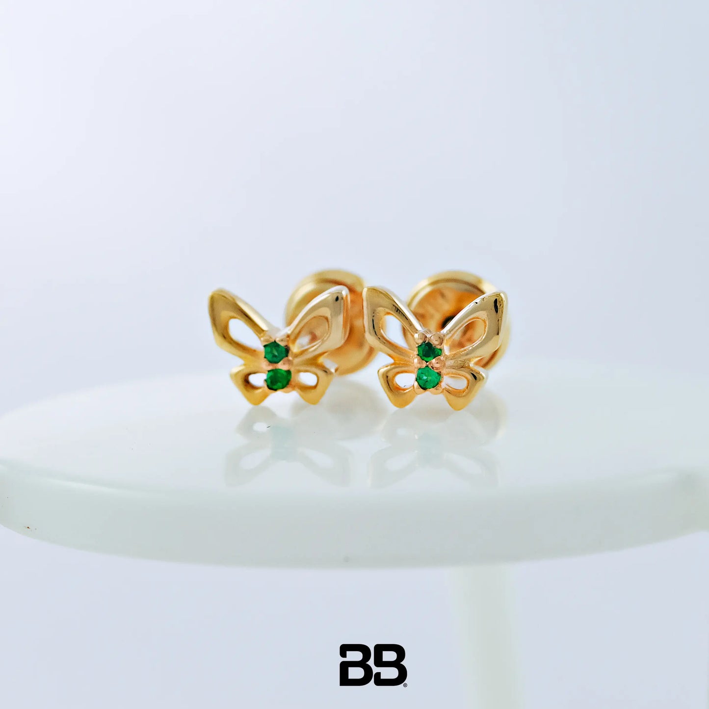 Topos Mariposas Esmeralda 0.02Qts | 1.4gr | Oro Amarillo (Gemas)