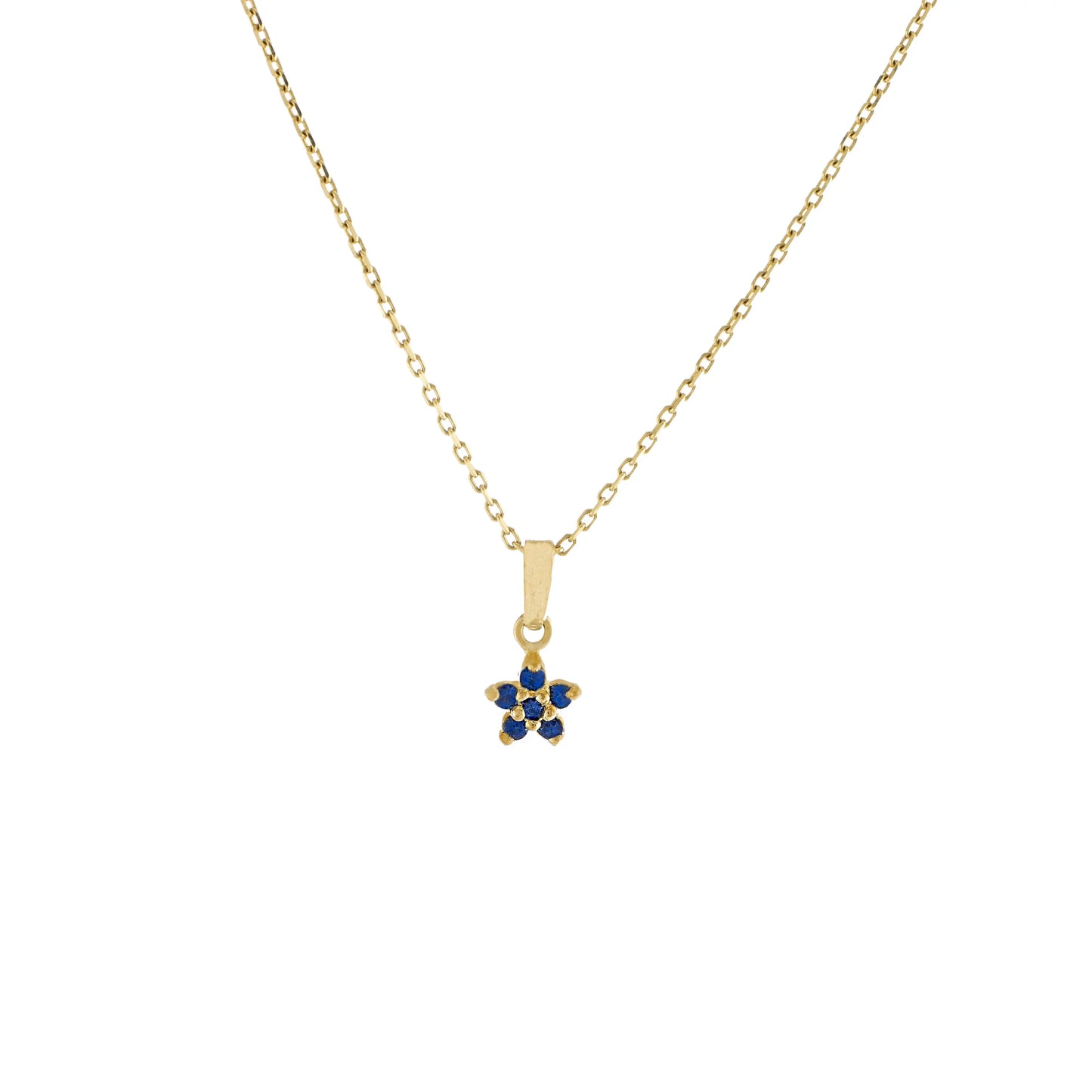 Dije Estrellas Zafiros 0.09Qts | 0.8gr | Oro Amarillo (Gemas)