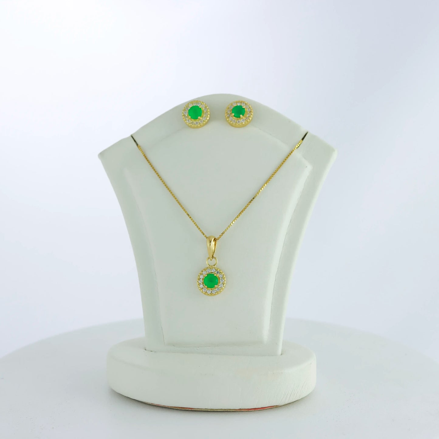 Set Boreal S Esmeralda 0.3Qts + Diamante 0.5Qts | 3gr | Oro Amarillo (Gemas)
