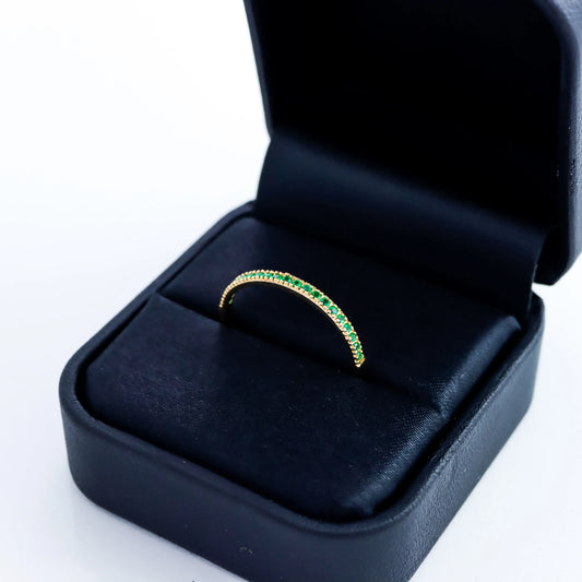 Anillo Ela Esmeralda 0.17Qts | 1.7gr | Oro Amarillo (Gemas)