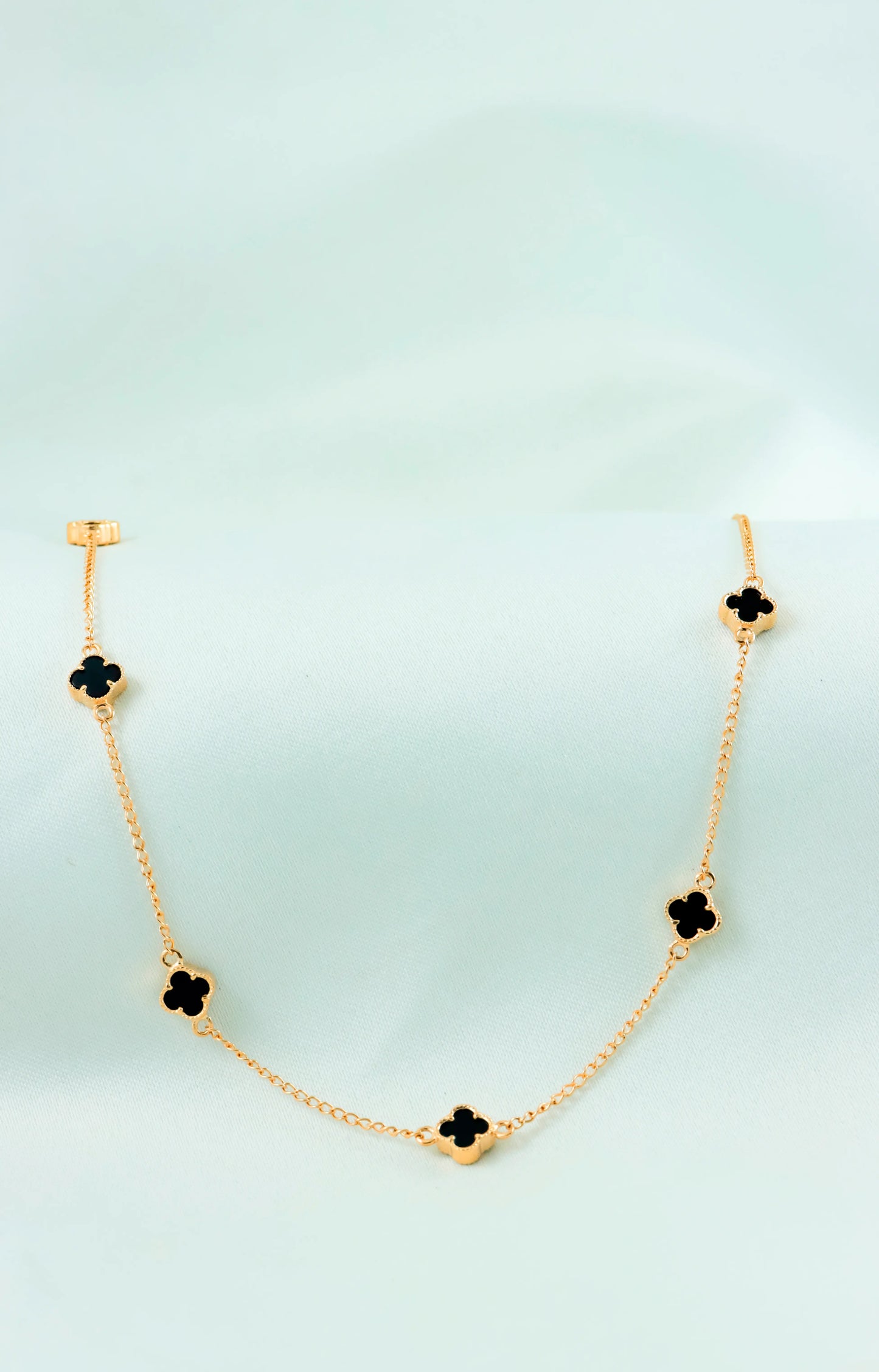 Cadena Clover Vc Negra 6mm 6.2gr | 50cm-Oro Amarillo