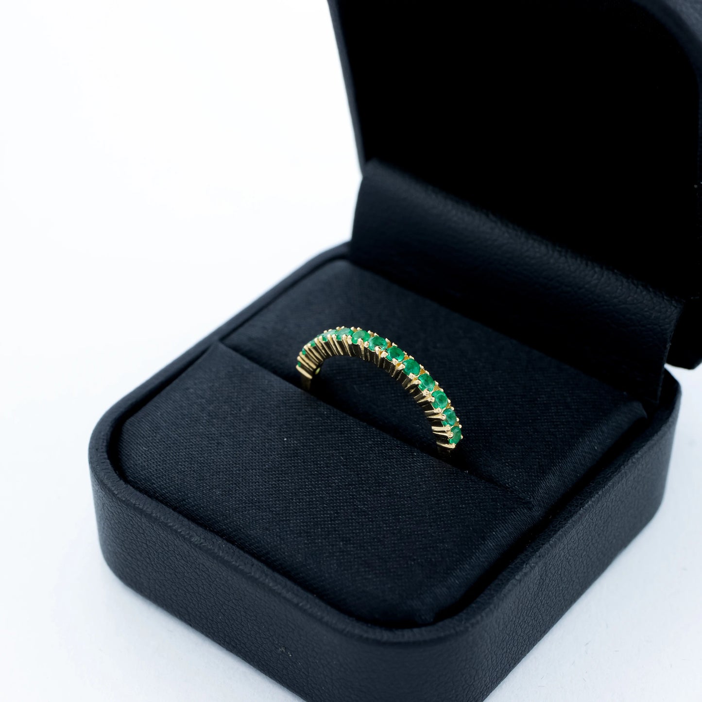 Anillo Cintillo Esmeralda 36Qts | 2.5gr | Oro Amarillo (Gemas)