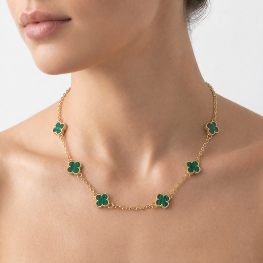Cadena Clover Vc Verde 6mm 6.2gr | 50cm-Oro Amarillo
