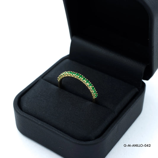 Anillo Lon Esmeralda 0.2Qts | 1.8gr | Oro Amarillo (Gemas)