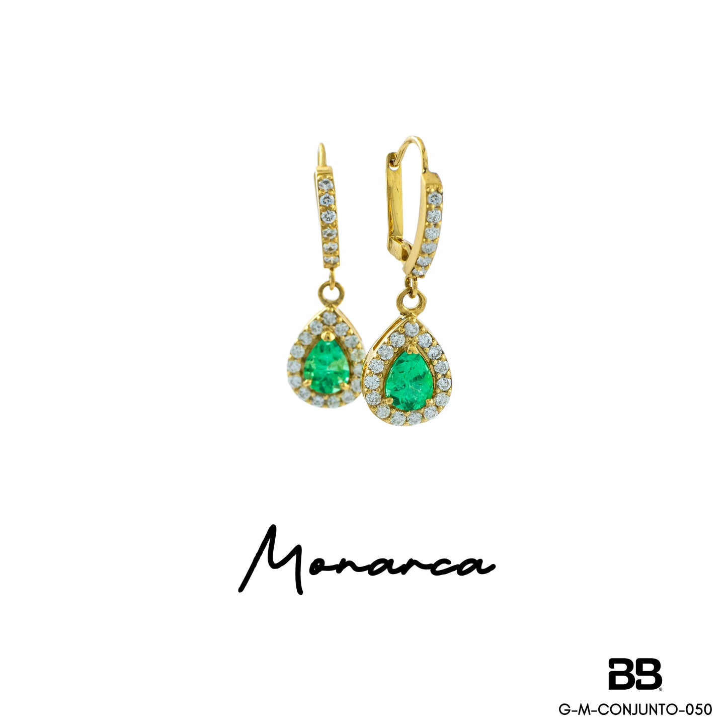 Topos Monarca Esmeralda 0.9Qts + Diamante 0.42Qts | 3.8gr | Oro Amarillo (Gemas)