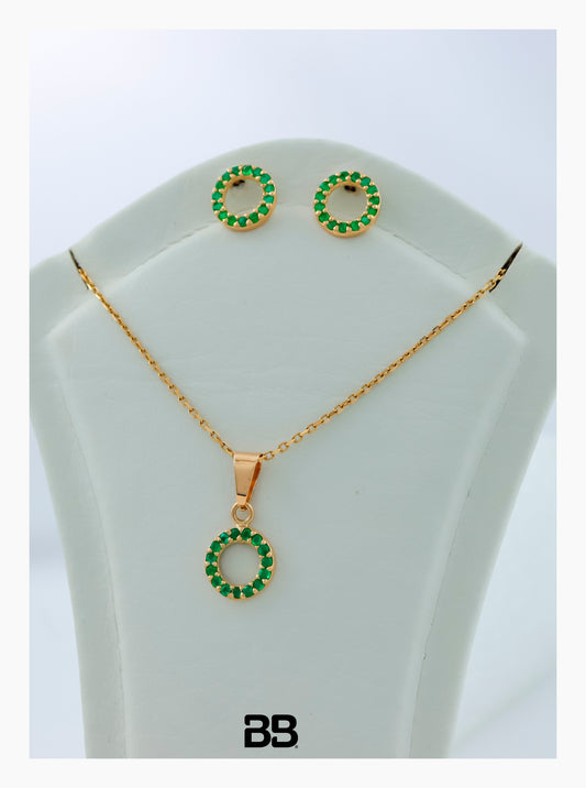 Set Ring Esmeralda 0.42Qts | 1.8gr | Oro Amarillo (Gemas)