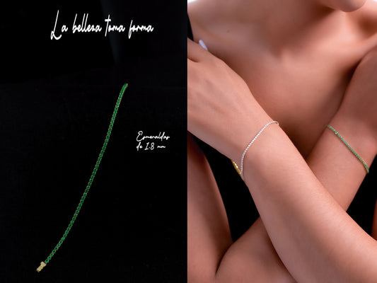 Pulso Tennis Diamante 2.15Qts | 2.3gr | Oro Amarillo (Gemas)