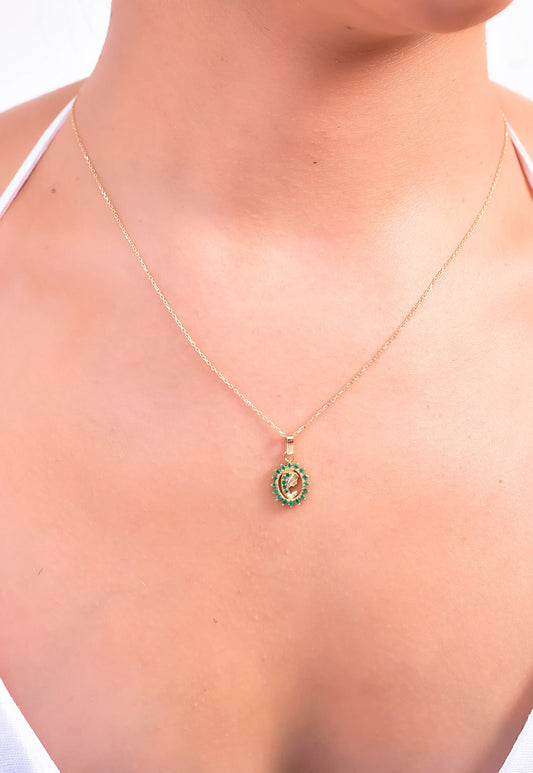 Dije Madre Esmeralda 0.19Qts | 1.2gr | Oro Amarillo (Gemas)