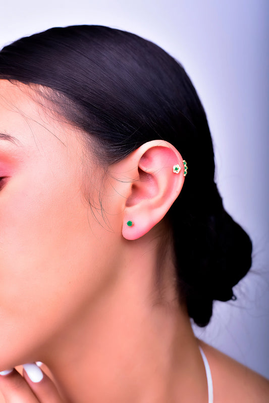 Topos Chaton Esmeralda 0.5Qts | 1.3gr | Oro Amarillo (Gemas)