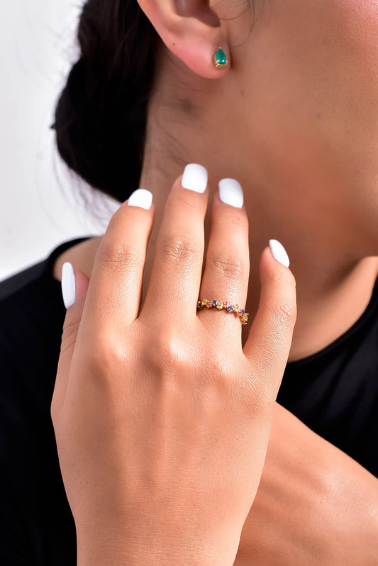 Anillo Oleon Zafiro 0.9Qts | 1.9gr | Oro Amarillo (Gemas)