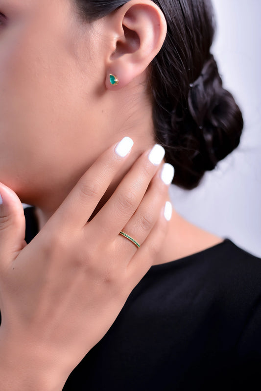 Anillo Oriana Esmeralda 0.2Qts | 1.5gr | Oro Amarillo (Gemas)