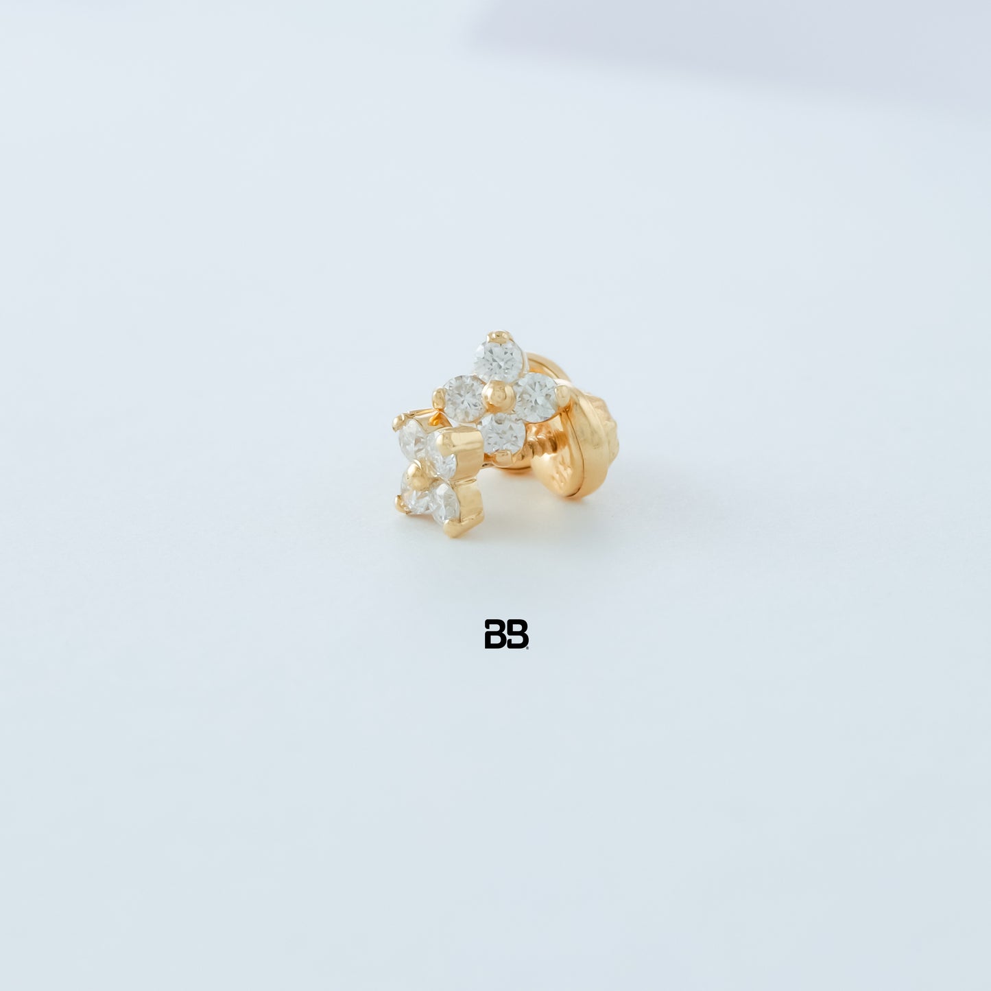 Topos Trebol de 4 Hojas Diamantes 0.24Qts | 1.25gr | Oro Amarillo (Gemas)
