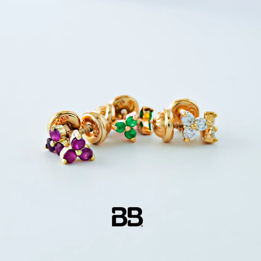 Topos, Trebol,  Esmeraldas, 0.08 CT, 8 Puntos,  Oro 18K