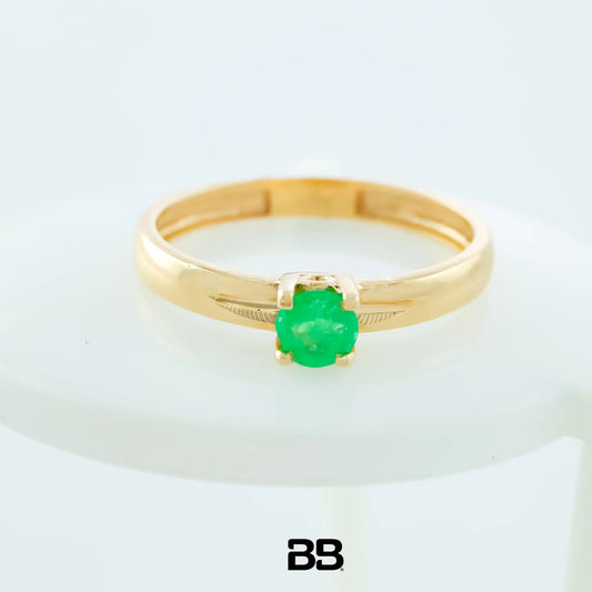 Anillo Solitario Santay Esmeralda 0.28Qts | 1.8gr | Oro Amarillo (Gemas)