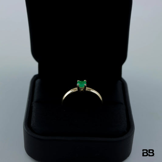 Anillo Solitario Santay Esmeralda 0.28Qts | 1.8gr | Oro Amarillo (Gemas)