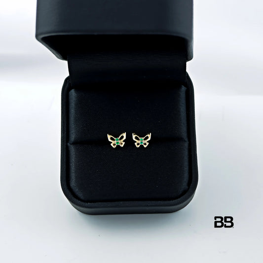 Topos Mariposas Esmeralda 0.02Qts | 1.4gr | Oro Amarillo (Gemas)