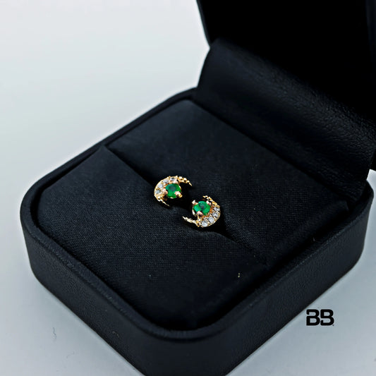 Topos Lunas Esmeralda 0.2Qts + Diamante 0.04Qts | 1.2gr | Oro Amarillo (Gemas)