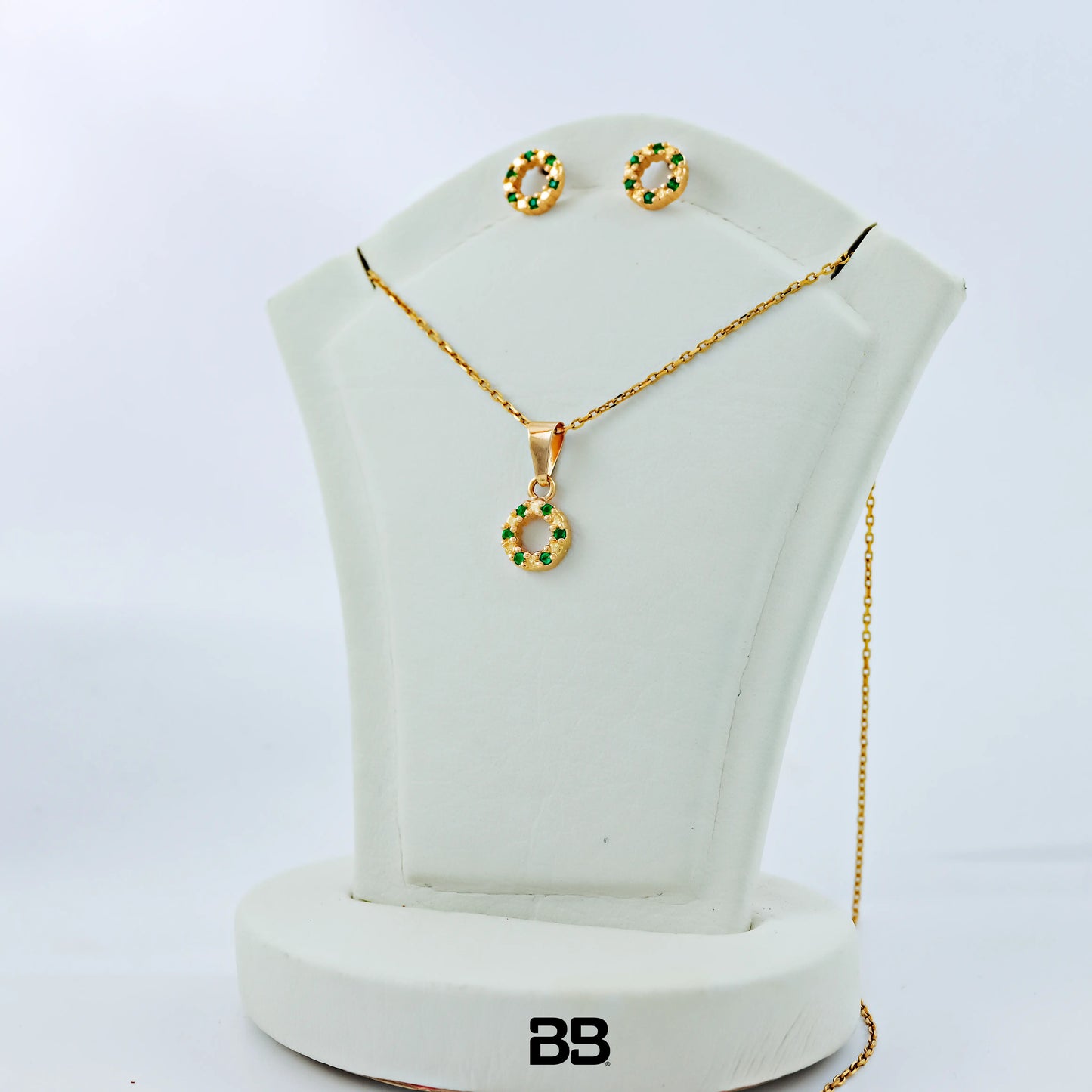 Set Aros Esmeralda 0.18Qts | 1.5gr | Oro Amarillo (Gemas)