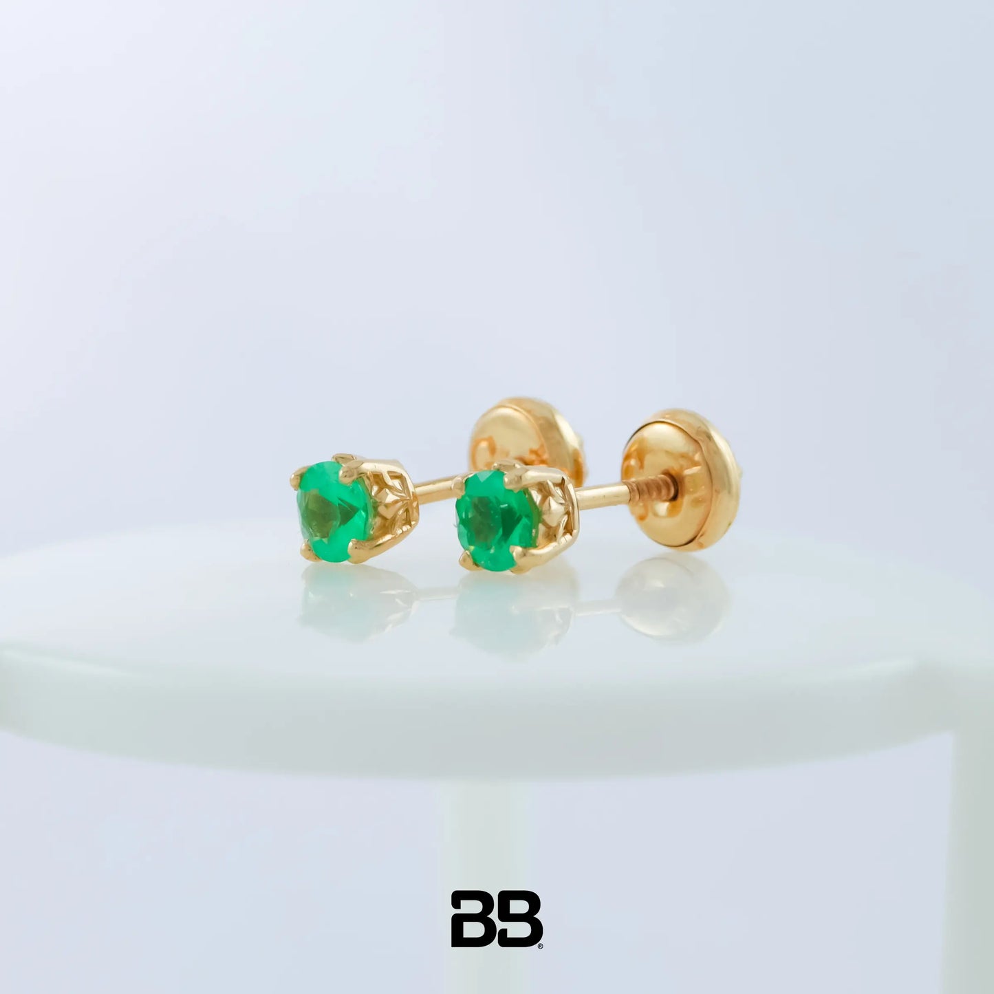 Topos Chaton Esmeralda 0.5Qts | 1.3gr | Oro Amarillo (Gemas)