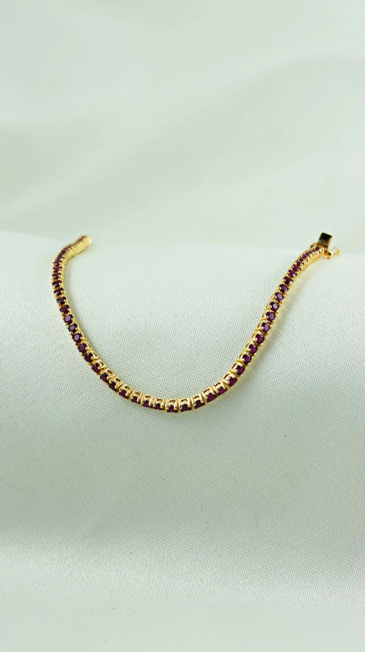 Pulso Tennis Rubi 2.82Qts | 7.4gr | Oro Amarillo (Gemas)