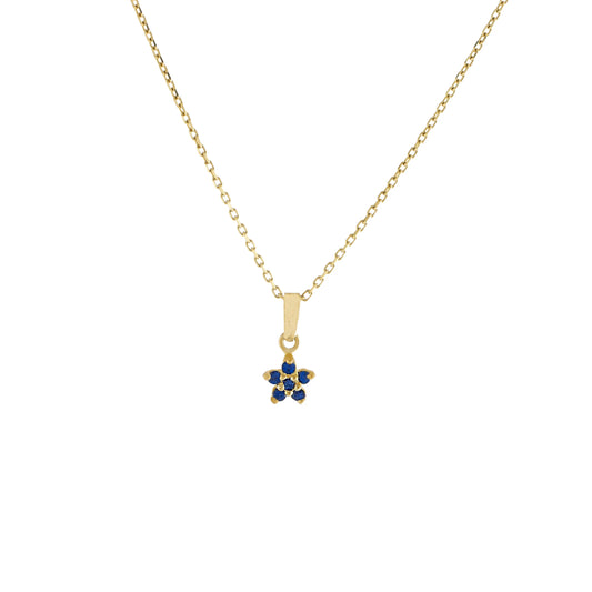 Dije Estrellas Zafiros 0.09Qts | 0.8gr | Oro Amarillo (Gemas)