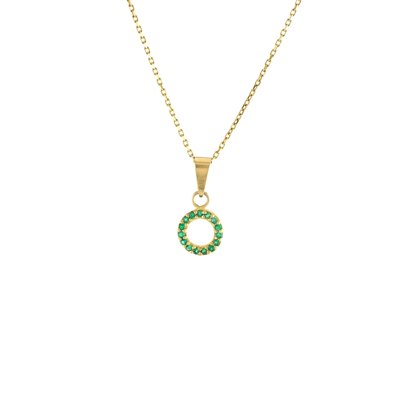Dije Ring Esmeralda 0.14Qts | 0.6gr | Oro Amarillo (Gemas)