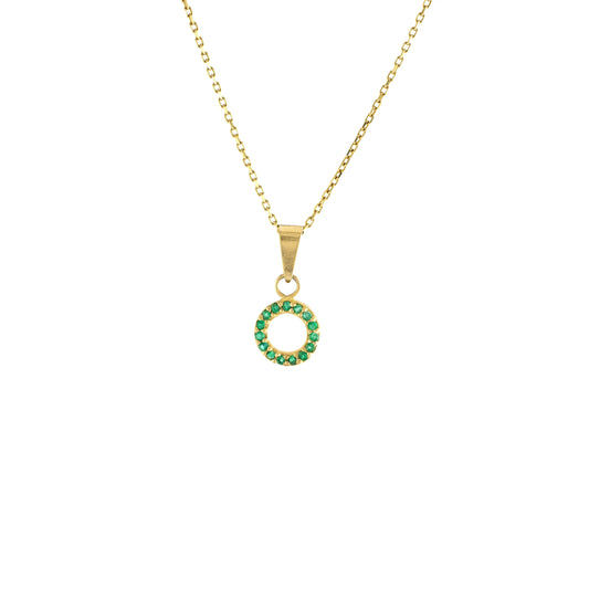 Dije Ring Esmeralda 0.14Qts | 0.6gr | Oro Amarillo (Gemas)