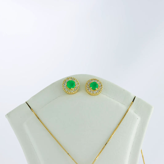 Topos Boreal S Esmeralda 0.20Qts + Diamentes 0.33Qts | 1.9gr | Oro Amarillo (Gemas)