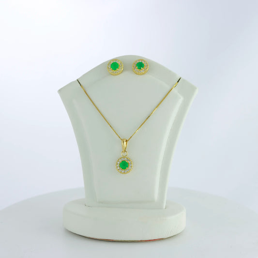 Set Boreal S Esmeralda 0.3Qts + Diamante 0.5Qts | 3gr | Oro Amarillo (Gemas)