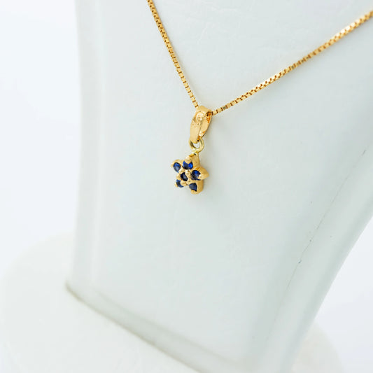 Dije Estrellas Zafiros 0.09Qts | 0.8gr | Oro Amarillo (Gemas)