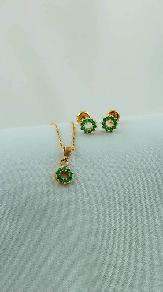 Set Fuego Esmeralda 0.3Qts | 1.8gr | Oro Amarillo (Gemas)