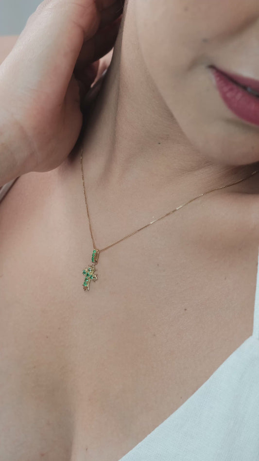 Dije Redemtion C Esmeralda 0.29Qts | 1.28gr | Oro Amarillo (Gemas)