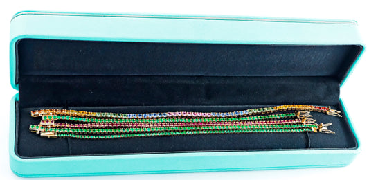 Pulso Tennis Zafiro 6.1Qts | 12.4gr | Oro Amarillo (Gemas)